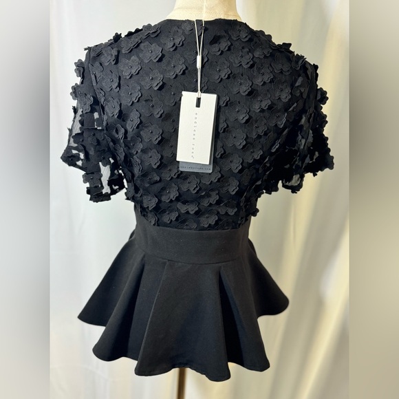 Anthropologie Endless Rose appliqué peplum top NWT - gorgeous! - Picture 5 of 10